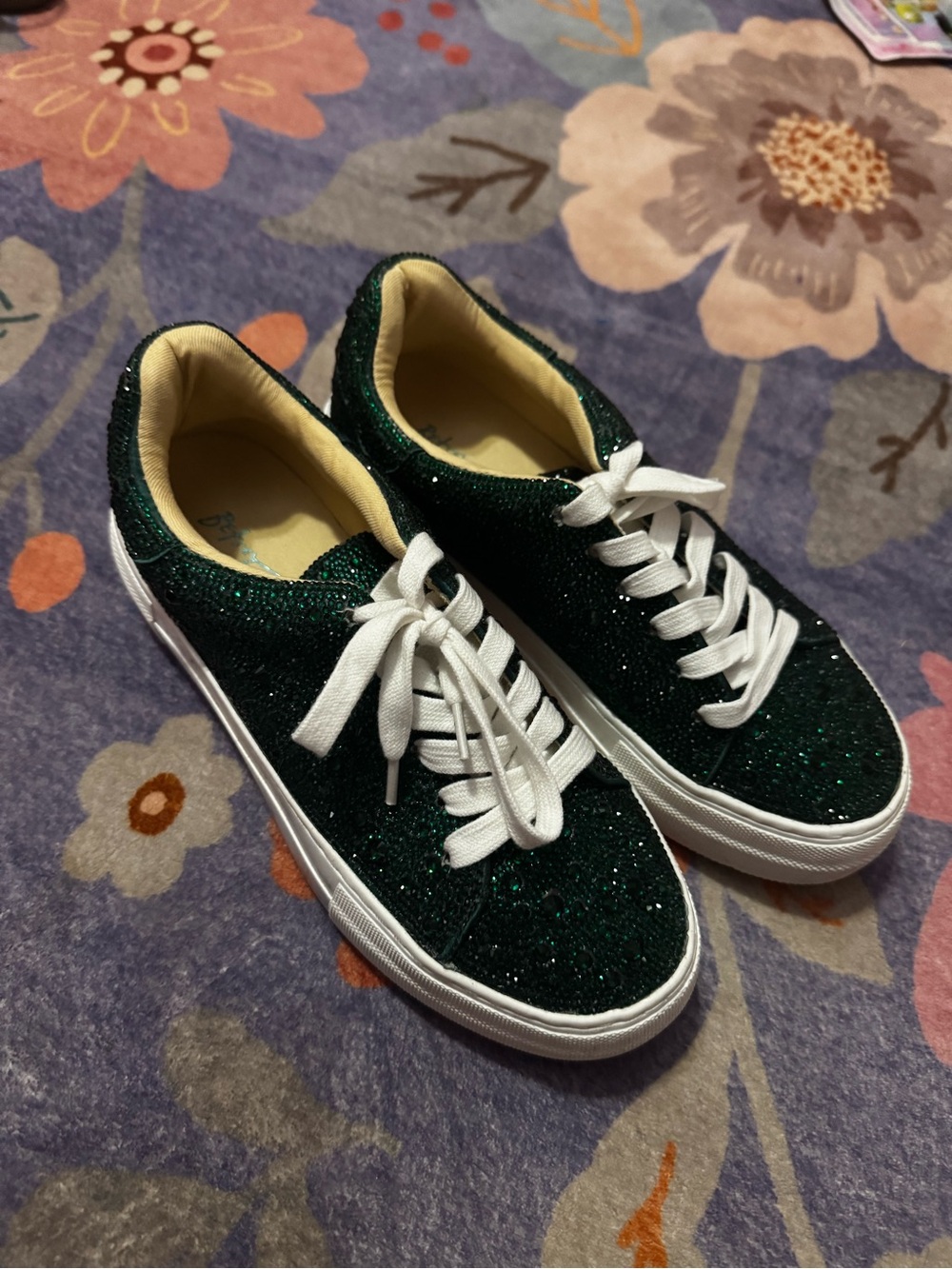 Betsey Johnson Emerald Green Lace-Up Sneakers